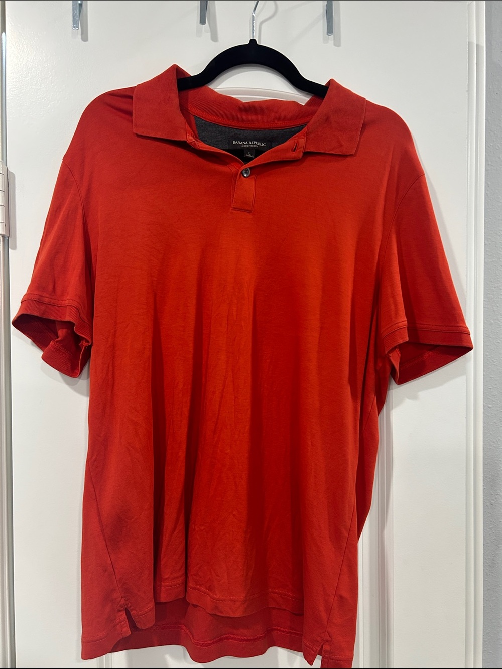 Banana Republic Men's Bright Red Polo Shirt